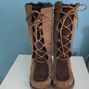 Suede and shearling boots